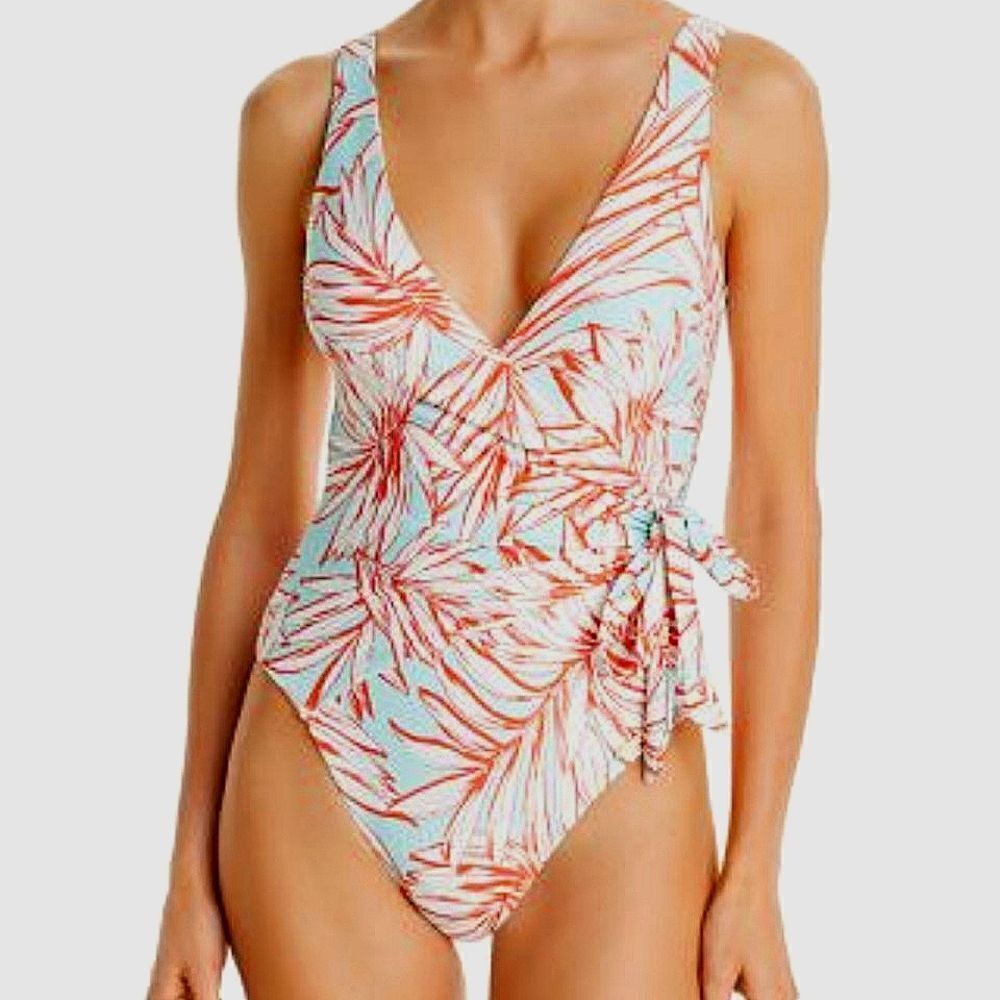 Vince Camuto Women's Riviera Delle Palme Surplus Wrap Tie One Piece Swim…